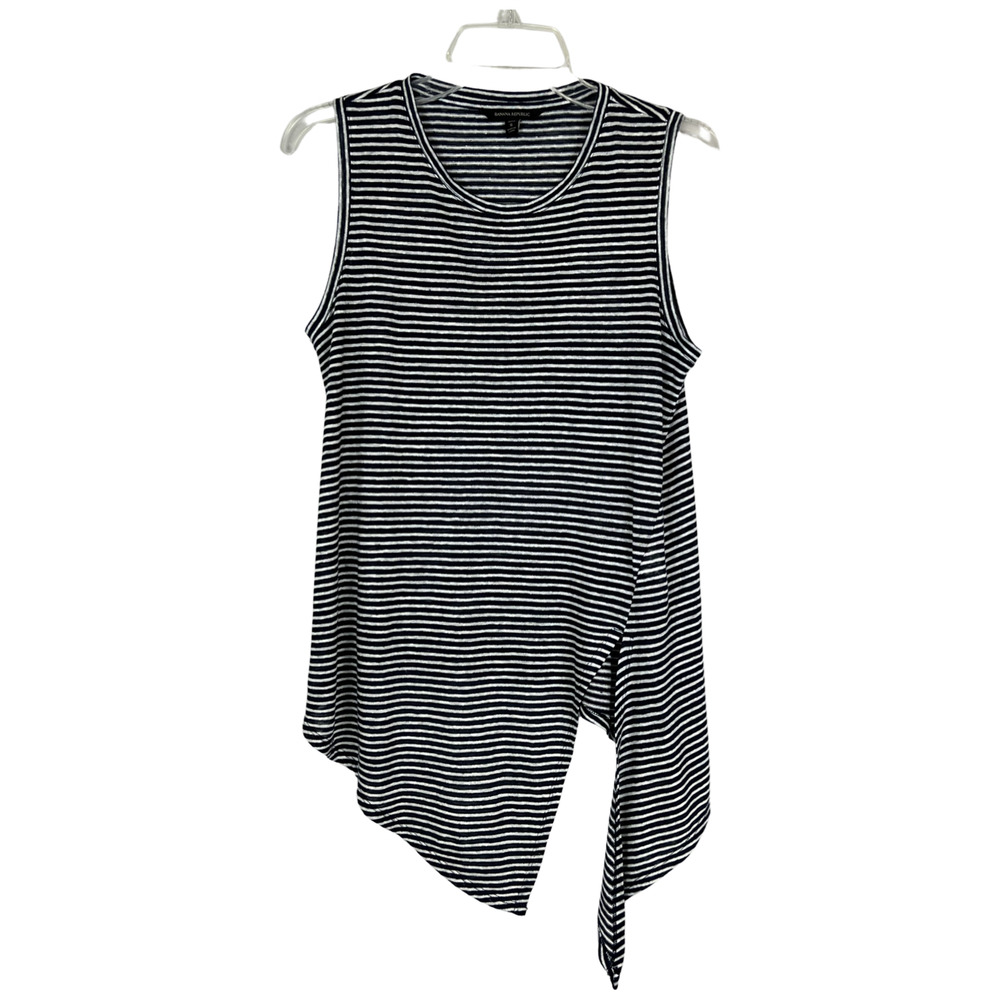 Banana Republic Navy Striped Knit Sleeveless Top Sz. S